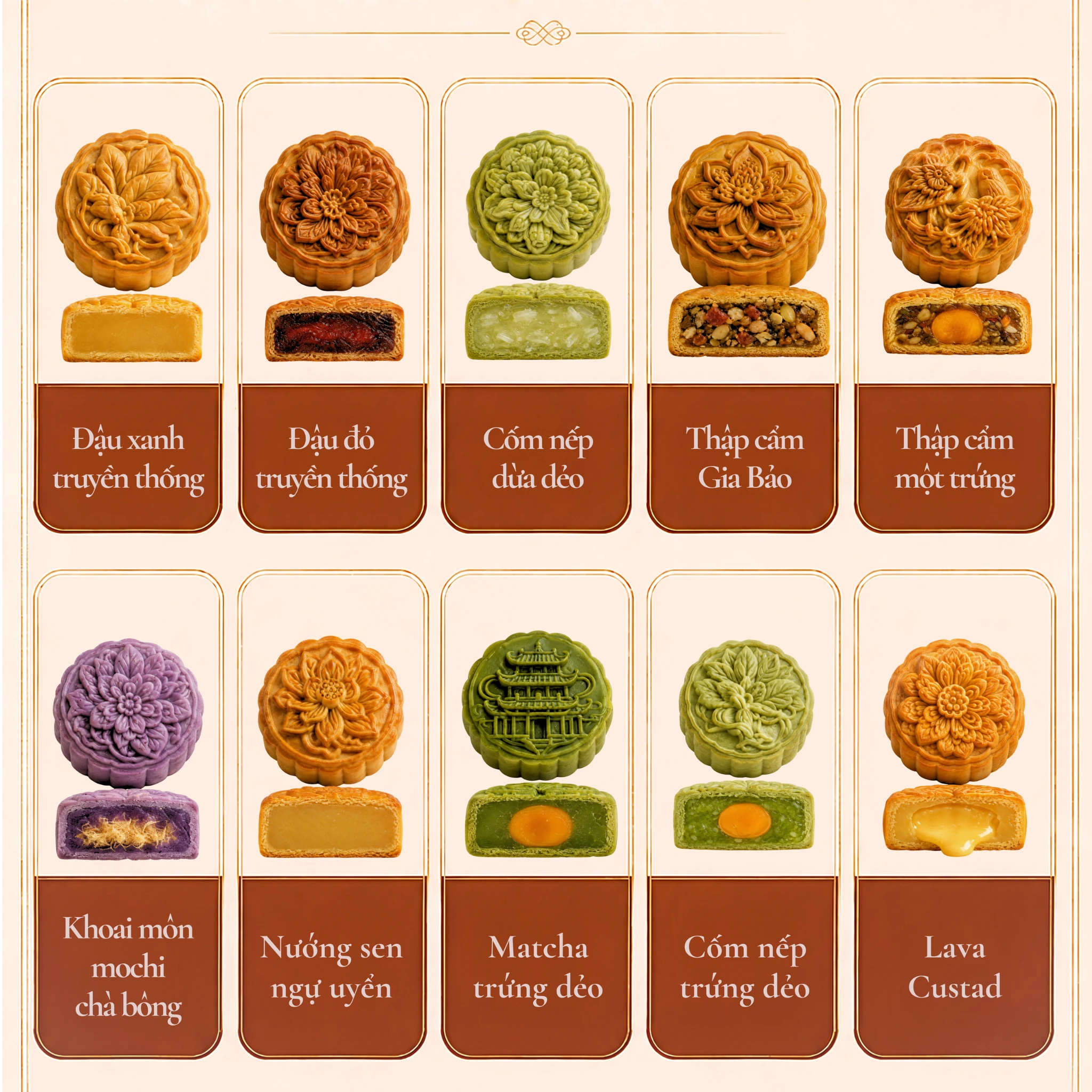 Menu các vị bánh Trung Thu Đỗ Gia